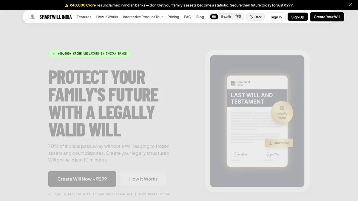 SmartWill Step 1